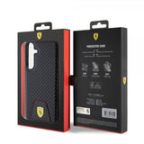Ferrari Samsung Galaxy S24 Plus Cover Carbon & Stripe Sort