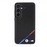 BMW Samsung Galaxy S24 Plus Cover Carbon Tricolor Stripe MagSafe Sort