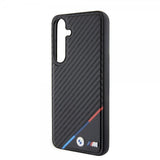 BMW Samsung Galaxy S24 Plus Cover Carbon Tricolor Stripe MagSafe Sort