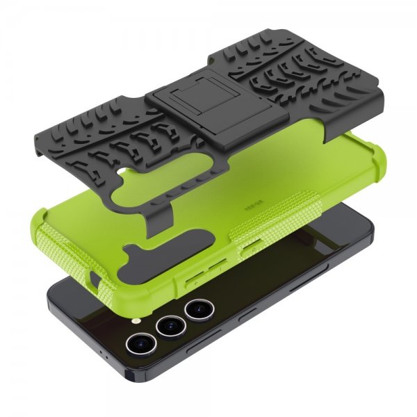 Samsung Galaxy S24 Plus Cover Dækmønster Stativfunktion Grøn