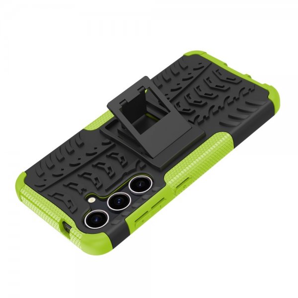 Samsung Galaxy S24 Plus Cover Dækmønster Stativfunktion Grøn