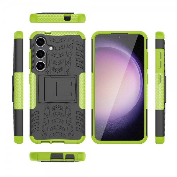 Samsung Galaxy S24 Plus Cover Dækmønster Stativfunktion Grøn