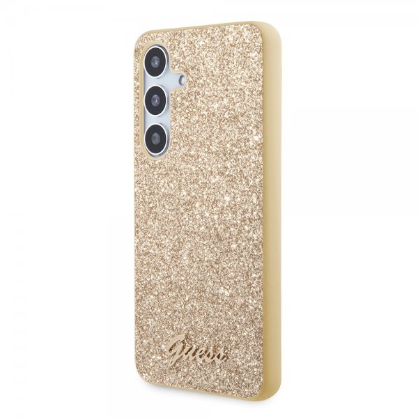 Guess Samsung Galaxy S24 Plus Cover Fixed Glitter Guld