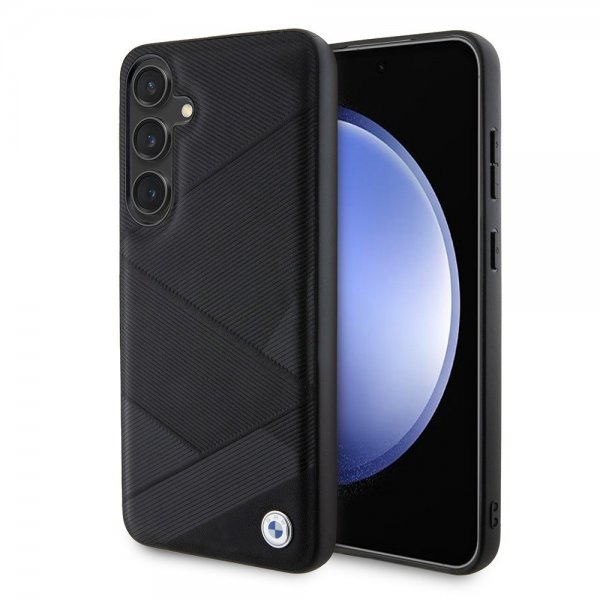 BMW Samsung Galaxy S24 Plus Cover Ægte Læder Tekstureret Sort