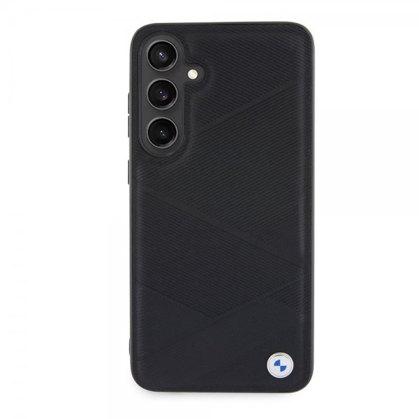 BMW Samsung Galaxy S24 Plus Cover Ægte Læder Tekstureret Sort