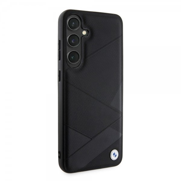 BMW Samsung Galaxy S24 Plus Cover Ægte Læder Tekstureret Sort