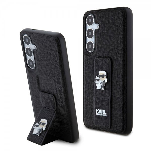 Karl Lagerfeld Samsung Galaxy S24 Plus Cover Grip & Stand Saffiano Sort