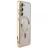 Enkay Samsung Galaxy S24 Plus Cover Forgyldt Kant Glimmer MagSafe Guld