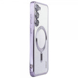 Enkay Samsung Galaxy S24 Plus Cover Forgyldt Kant Glitter MagSafe Lilla
