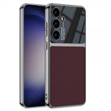 GKK Samsung Galaxy S24 Plus Cover Forgyldt Kant Lædertekstur Rød
