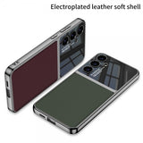 GKK Samsung Galaxy S24 Plus Cover Forgyldt Kant Lædertekstur Rød