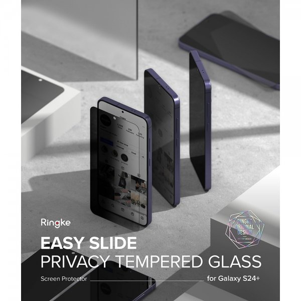 Ringke Samsung Galaxy S24 Plus Skærmbeskyttelse Easy Slide Privacy 2-pak