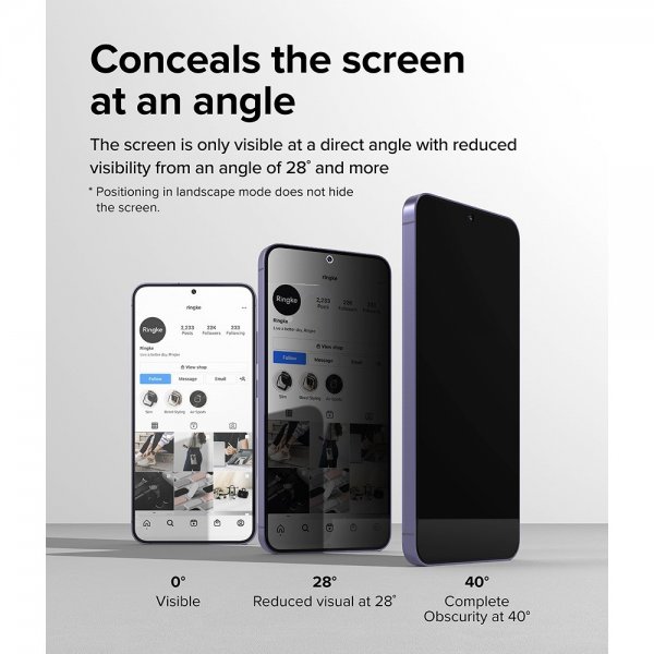 Ringke Samsung Galaxy S24 Plus Skærmbeskyttelse Easy Slide Privacy 2-pak