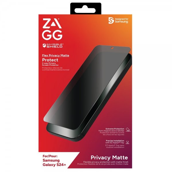 ZAGG InvisibleShield Samsung Galaxy S24 Plus Skærmbeskyttelse Flex Privacy Matte