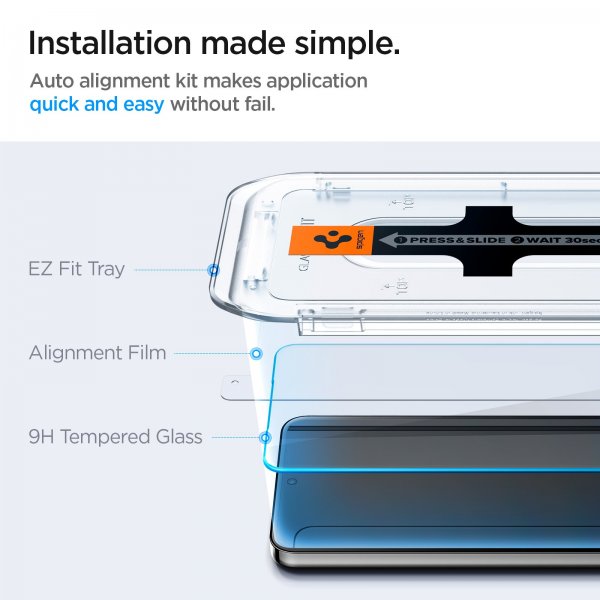 Spigen Samsung Galaxy S24 Plus/Galaxy S25 Plus Skærmbeskyttelse GLAS.tR EZ Fit 2-pak