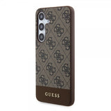 Guess Samsung Galaxy S24 Cover Bottom Stripe Metal Logo Brun