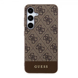 Guess Samsung Galaxy S24 Cover Bottom Stripe Metal Logo Brun