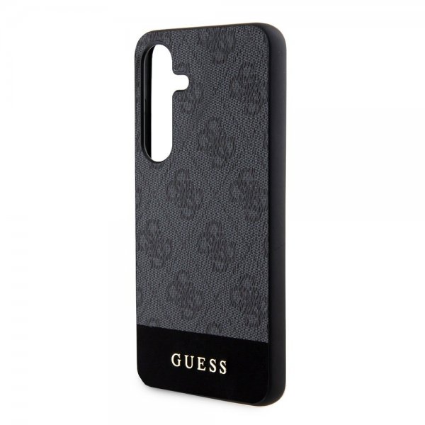 Guess Samsung Galaxy S24 Skal Bottom Stripe Metal Logo Sort