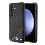 BMW Samsung Galaxy S24 Cover Carbon Tricolor Stripe MagSafe Sort