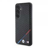 BMW Samsung Galaxy S24 Cover Carbon Tricolor Stripe MagSafe Sort