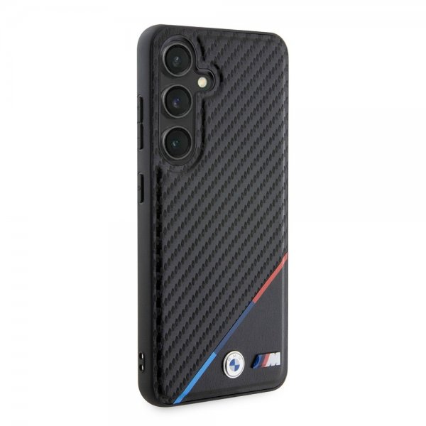 BMW Samsung Galaxy S24 Cover Carbon Tricolor Stripe MagSafe Sort