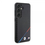 BMW Samsung Galaxy S24 Cover Carbon Tricolor Stripe MagSafe Sort