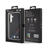 BMW Samsung Galaxy S24 Cover Carbon Tricolor Stripe MagSafe Sort