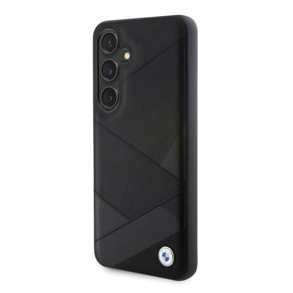 BMW Samsung Galaxy S24 Cover Ægte Læder Tekstureret Sort