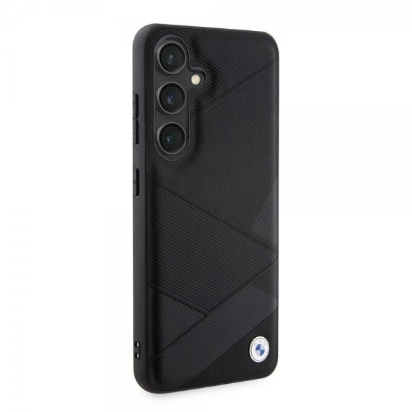 BMW Samsung Galaxy S24 Cover Ægte Læder Tekstureret Sort
