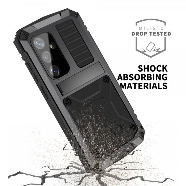 R-JUST Samsung Galaxy S24 Cover Metal Stødsikkert Sort