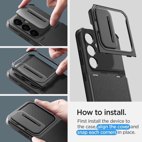 Spigen Samsung Galaxy S24 Cover Optik Armor Sort