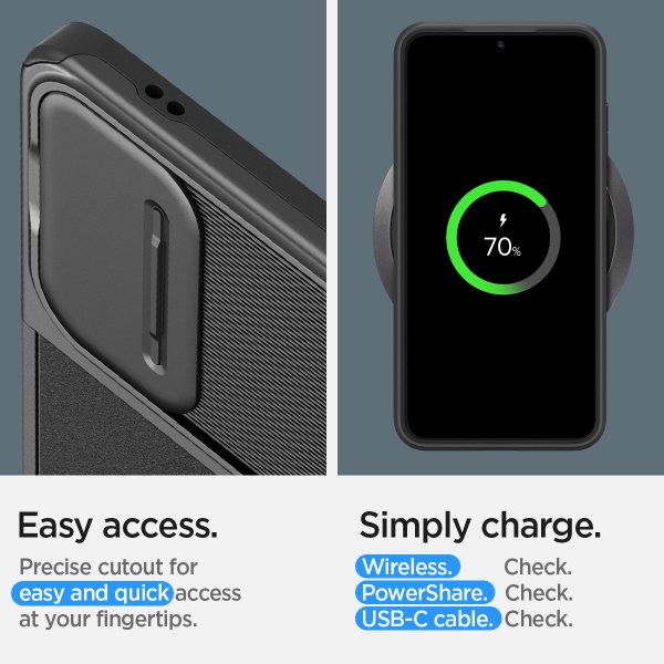 Spigen Samsung Galaxy S24 Cover Optik Armor Sort