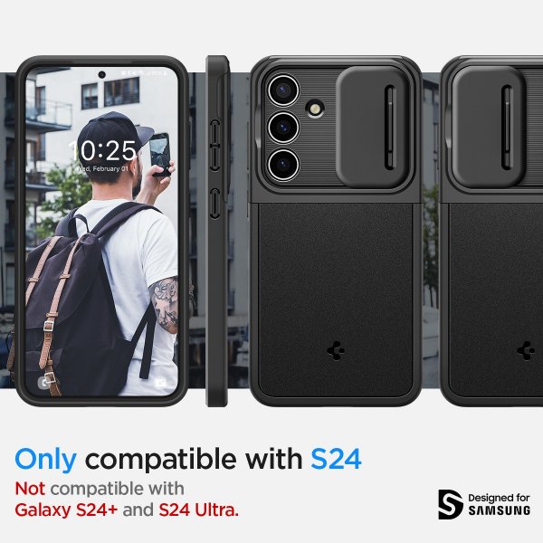 Spigen Samsung Galaxy S24 Cover Optik Armor Sort
