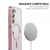 Enkay Samsung Galaxy S24 Cover Belagt Kant Glitter MagSafe Sølv