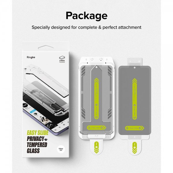Ringke Samsung Galaxy S24 Skærmbeskyttelse Easy Slide Privacy 2-pak