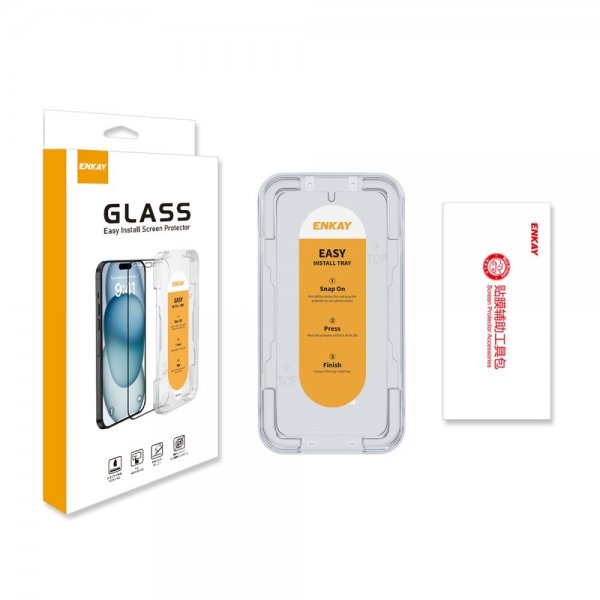 Enkay Samsung Galaxy S24 Skærmbeskyttelse med Monteringsramme Easy Install