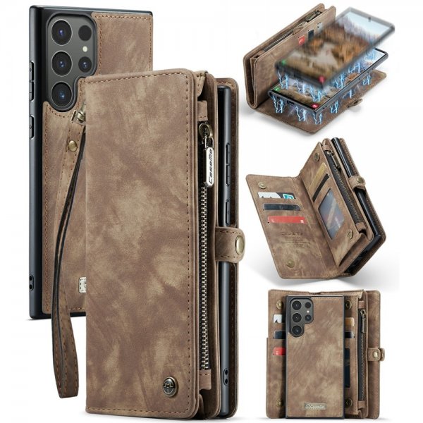 CaseMe Samsung Galaxy S24 Ultra Cover 008 Series Aftageligt Cover Brun