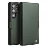Qialino Samsung Galaxy S24 Ultra Cover Ægte Læder Grøn