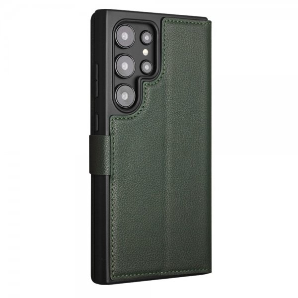 Qialino Samsung Galaxy S24 Ultra Cover Ægte Læder Grøn