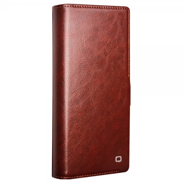 Qialino Samsung Galaxy S24 Ultra Cover Ægte Læder Kortlomme Brun