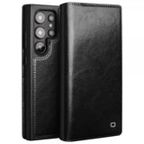 Qialino Samsung Galaxy S24 Ultra Cover Ægte Læder Sort