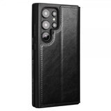Qialino Samsung Galaxy S24 Ultra Cover Ægte Læder Sort
