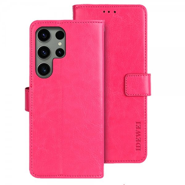 Samsung Galaxy S24 Ultra Cover Lædertekstur Magenta