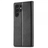 Lc.Imeeke Samsung Galaxy S24 Ultra Cover med Kortlomme og Standfunktion Sort