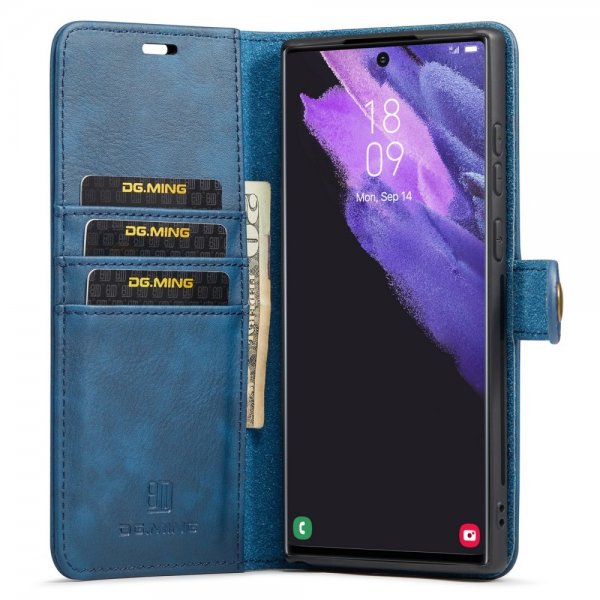 Dg.Ming Samsung Galaxy S24 Ultra Etui med Aftageligt Cover Blå