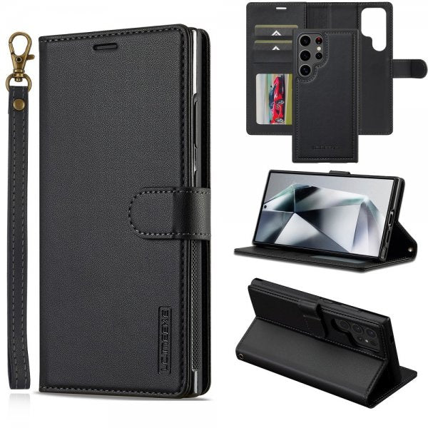 Lc.Imeeke Samsung Galaxy S24 Ultra Etui med Aftageligt Cover L2 Series MagSafe Sort
