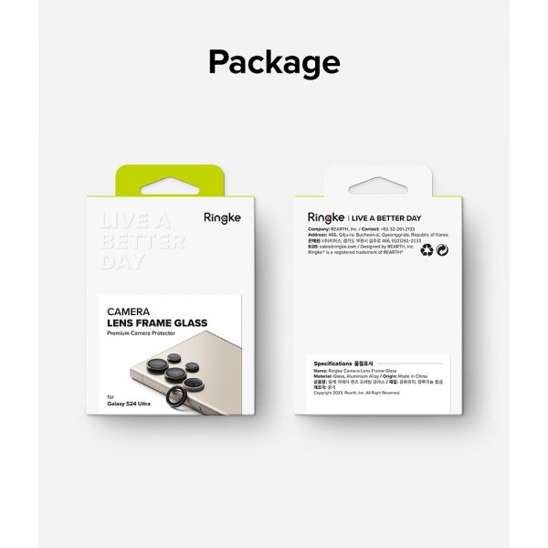 Ringke Samsung Galaxy S24 Ultra Kamerabeskyttelse Kamerarem Sort