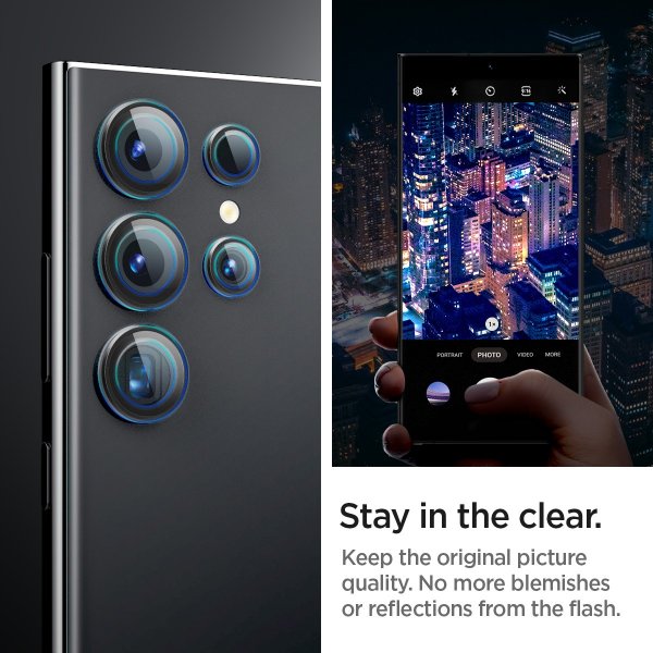 Spigen Samsung Galaxy S24 Ultra Kamerabeskyttelse GLAS.tR EZ Fit Optik Pro 2-pak Sort