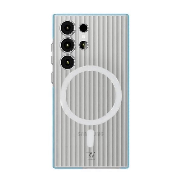 Rvelon Samsung Galaxy S24 Ultra Cover Bølget MagSafe Blå