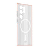 Rvelon Samsung Galaxy S24 Ultra Cover Bølgepap MagSafe Orange